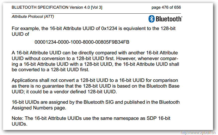 BLE 128位UUID规定及使用